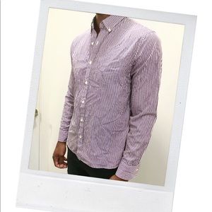 Bonobos striped purple white dress shirt / cotton